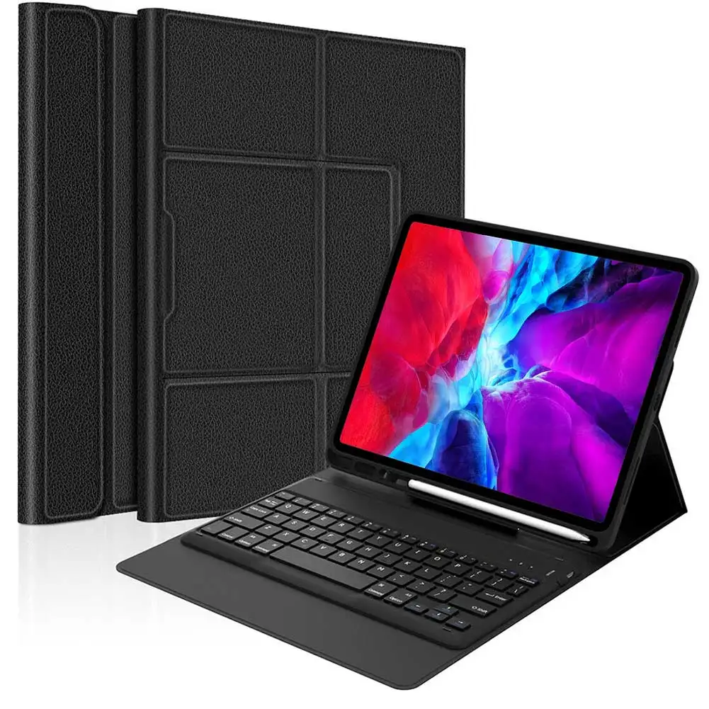 

Беспроводной чехол с клавиатурой для iPad Pro 12,9 2020, чехол с держателем для ручки, подставка из искусственной кожи, умный чехол для 2020 iPad Pro 12,9 2018