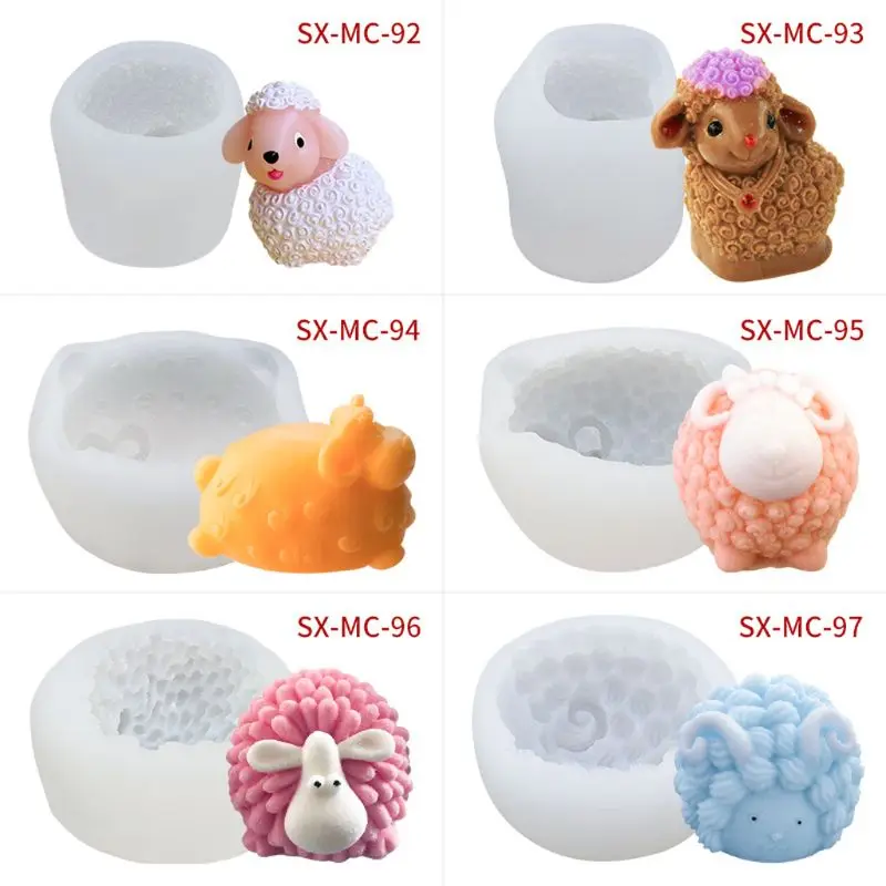 

3D Sheep Shape Silicone Chocolate Mold DIY Goat Candy Fondant Molds Handmade Soap Candle Cake Decorating Mould Craft