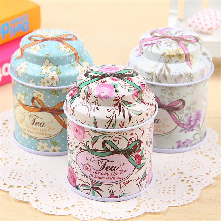 

5*7CM Small Cylinder Tea Food Storage Toothpick Caddy Tin Canister Boxes