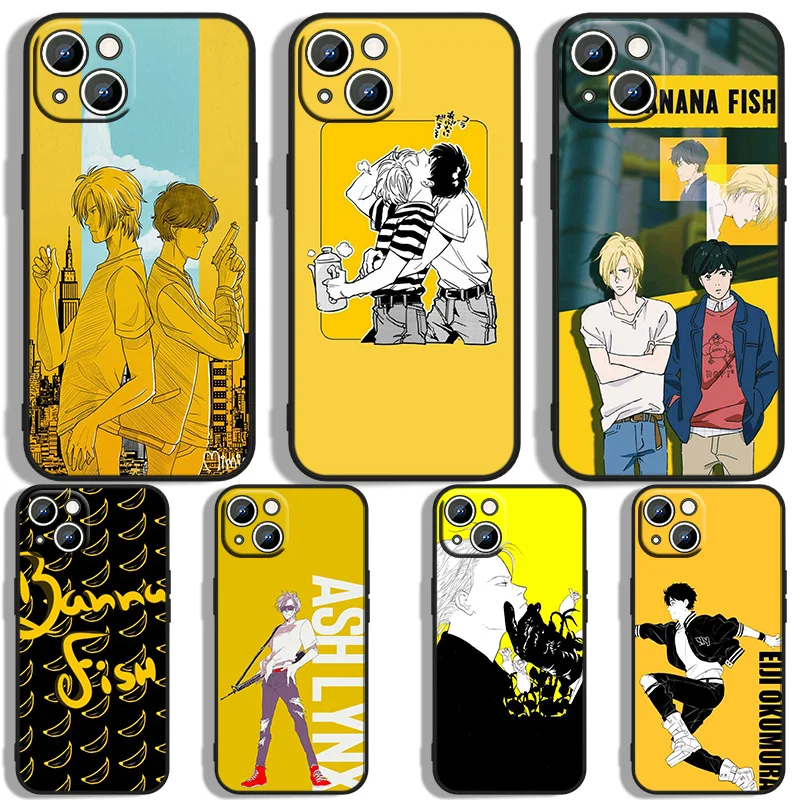 

Anime Cartoon Banana Fish Phoen Case For Apple iPhone 11 12 13 14 Max Mini 5 6 7 8 S SE X XR XS Pro Plus Black Cover Soft Back