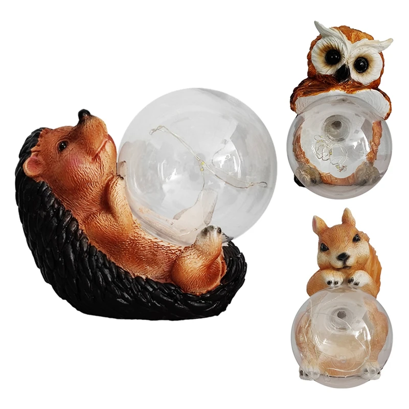

Outdoor Garden Sculpture Decoration Animal Jewelry Statue Solar LED Light Hug Light