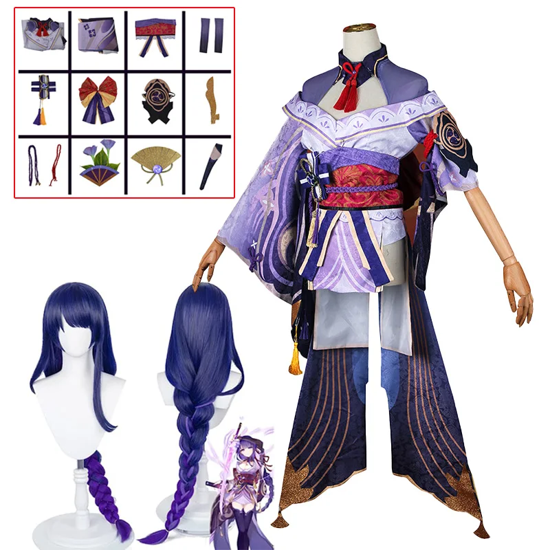 

Raiden Shogun Cosplay Genshin Impact Cosplay Costume Raiden Shogun Wig Sexy Kimono Dress Uniform Women's Halloween Costumes