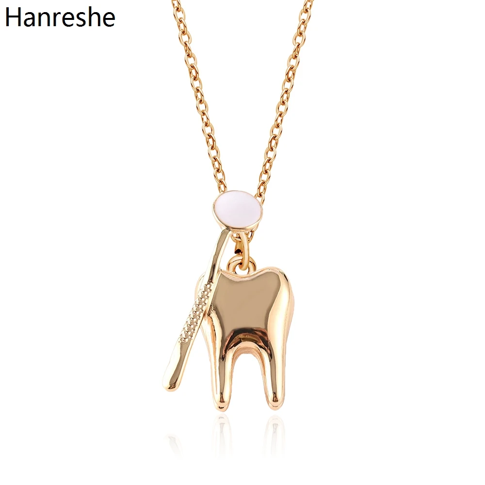 

Hanreshe Classic Tooth Pendant Necklace Creative New Dental Dentist Doctor Nurse Jewelry Teeth Necklace Gifts Collection