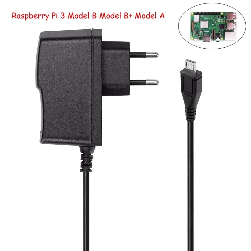 

AC 100-240V DC 5V 3A Power Supply Charger Micro USB Port 5 V Volt for Raspberry Pi 3 Model B+ plus