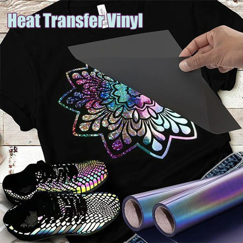 

1 Roll Heat Transfer Sticker Reflective Vinyl Lettering Auto Foil Hot Stamping Film for T-Shirt Shoes DIY Craft Textile Sticker