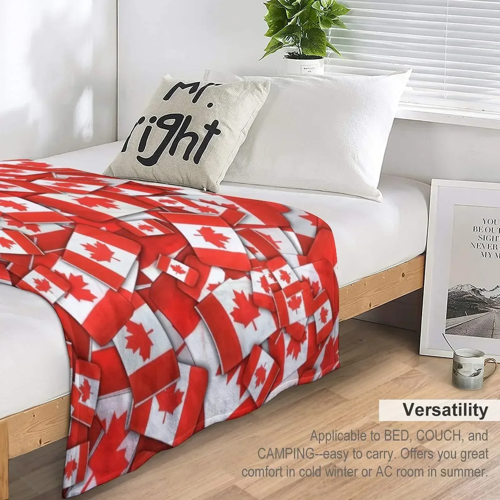 Новое одеяло с рисунком флага Канады плед для кровати младенцев забавный подарок