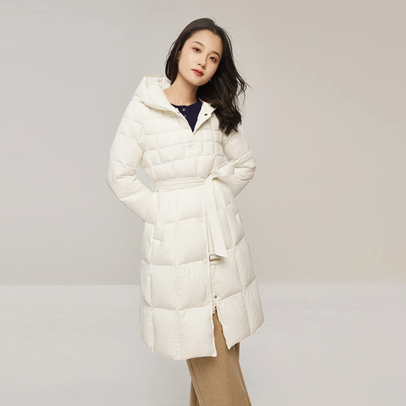 High-quality Casacas Para Mujer Invierno 2022 Long Coats for Winter for Women  90%  White Duck Down  Casual  Winter Hooded