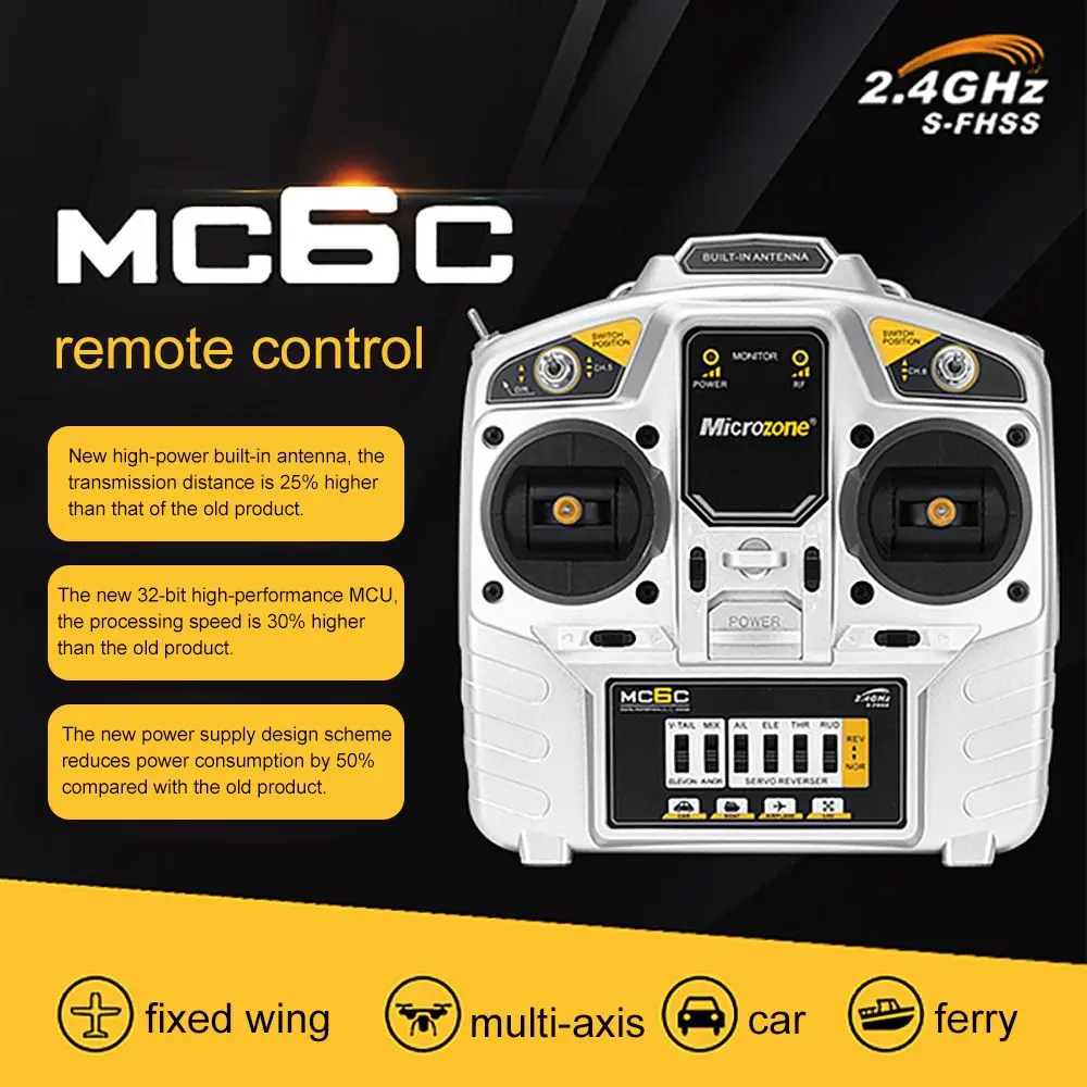 

for MC6C Helicopter Car with Receiver Radio Remote Control Transmitter Receiver RC Electric Stick 2.4GHz 6 Channel