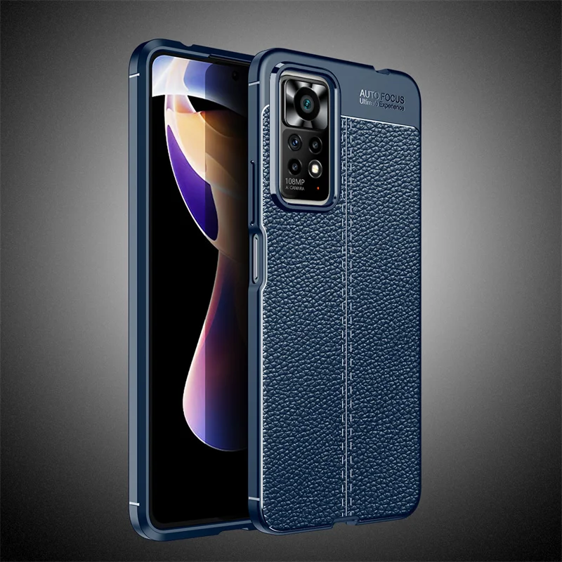 For Redmi Note 11 Global Version Case For Redmi Note 11 Cover Shockproof TPU Soft Leather Phone Funda Bumper For Redmi Note 11