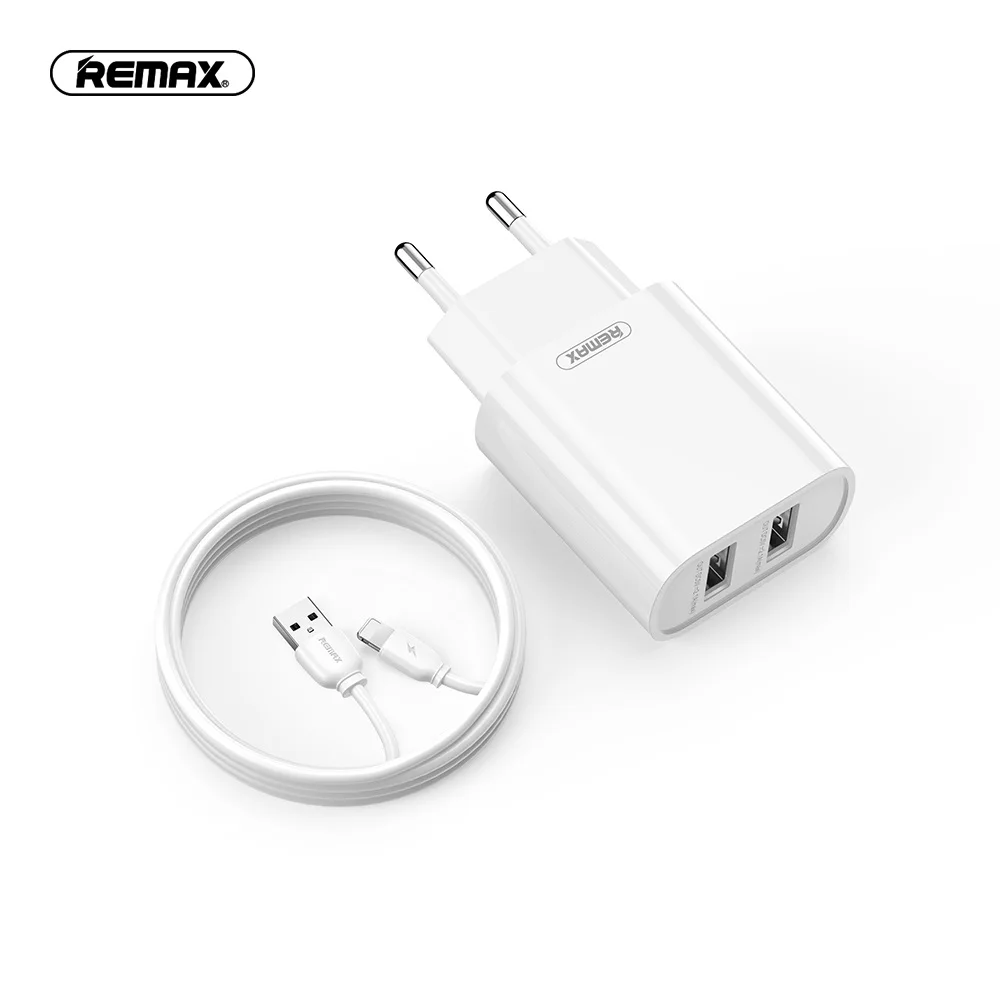 

REMAX 2.1A Portable US/EU Dual USB Adapter Set Fast Charging For iphone 12 xiaomi Samsung Micro Lightning Type c Phone Charger