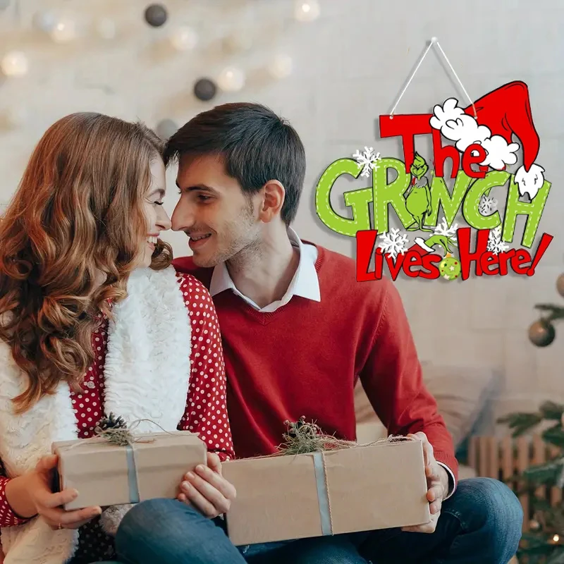 Рождественские украшения дверная подвесная табличка снежинка новогодний