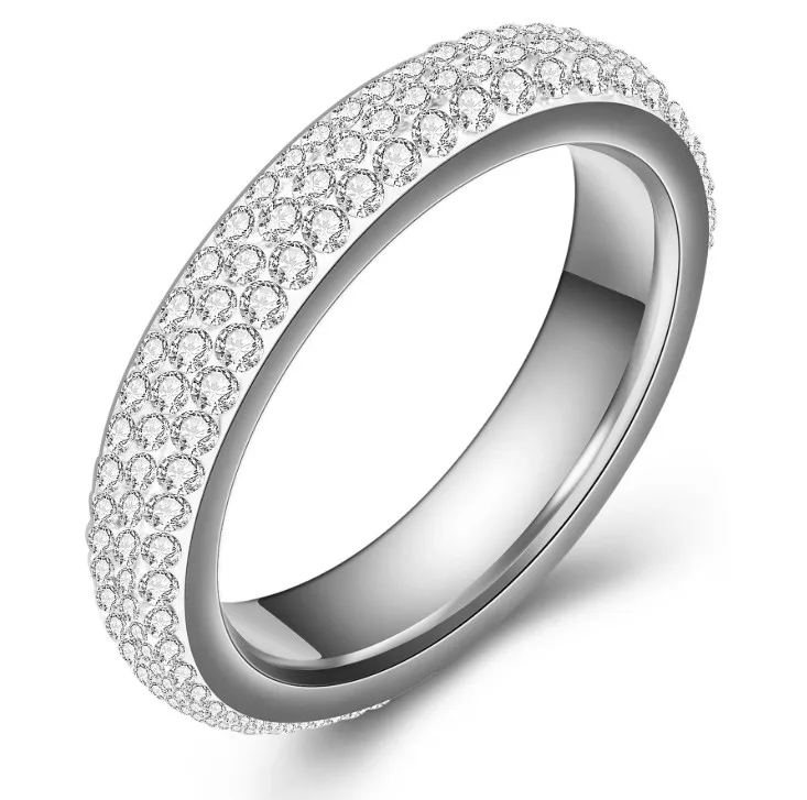 

Новинка 2022, простое кольцо из титановой стали, гладкое боковое кольцо с кристаллами от Swarovski для женщин, Модная бижутерия, обручальное кольцо