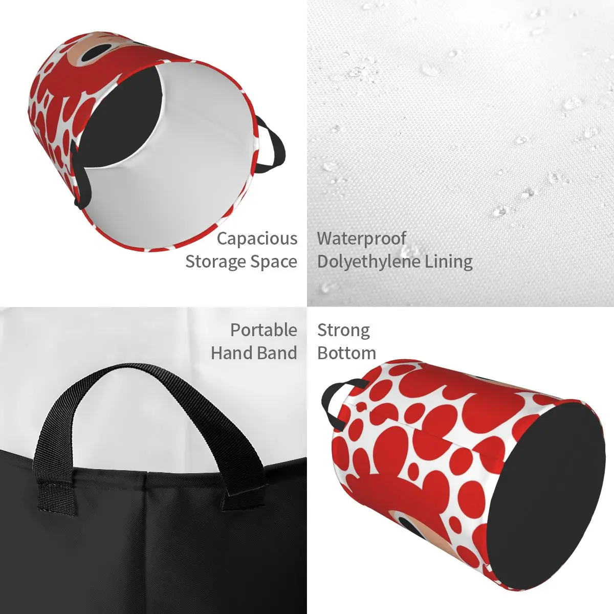 Корзина для белья в горошек кусама складная корзина с абстрактным рисунком