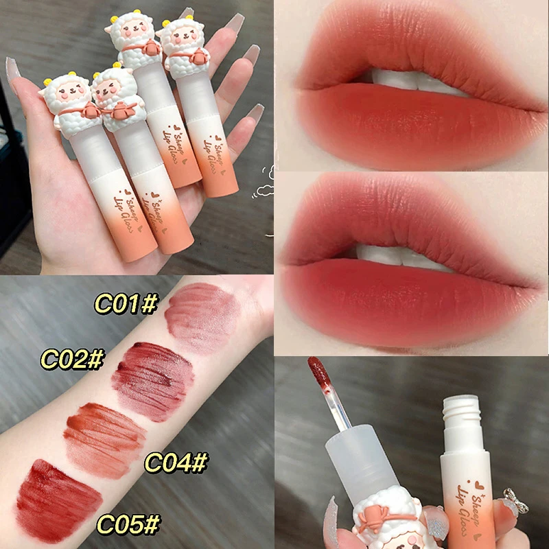 

Korean Lamb Lip Glaze for Women Velvet Matte Little Sheep Lip Gloss Lip Tint Moisturizing Watery Lipstick Women Makeup Beauty