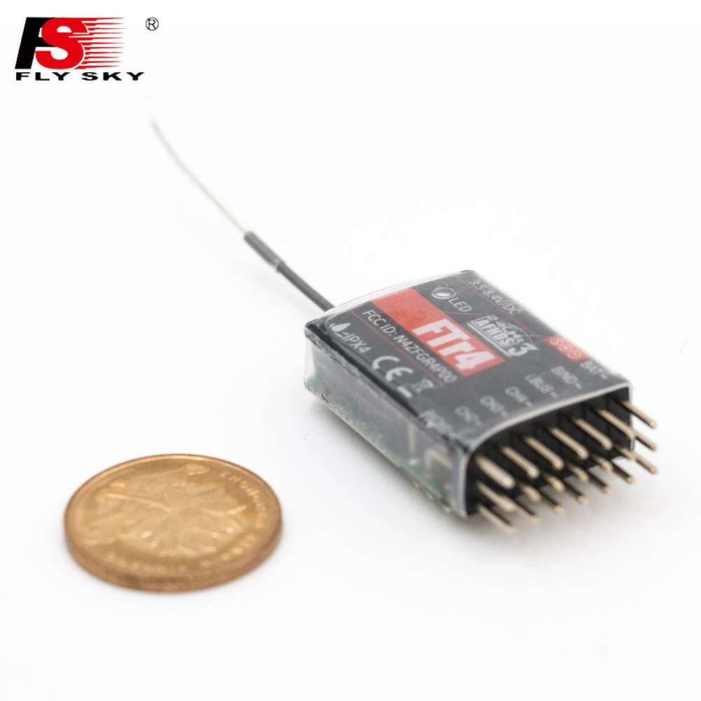 

FlySky FTr4 2.4GHz 4CH Two-way Dual Antenna PPM/IBUS AFHDS3 Mini Receiver Compatible With Flysky PL18 NB4 RC Transmitter