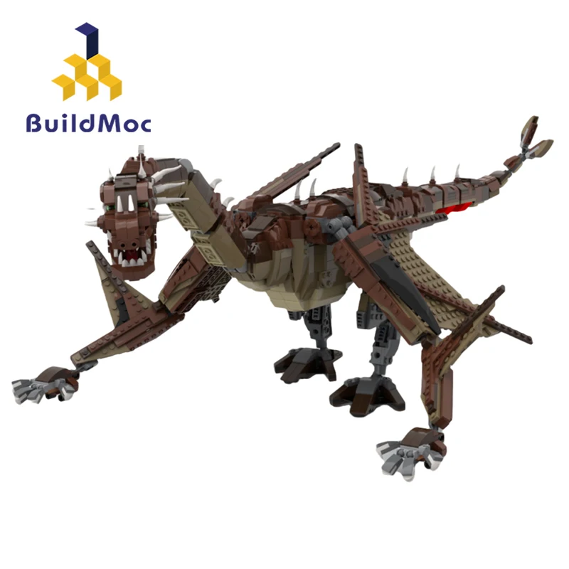 

MOC Jurassic Dinosaur Collection Two-legged Dragon Building Block Kit DIY Science Educational Props Kid Brain Puzzle Toy Gift