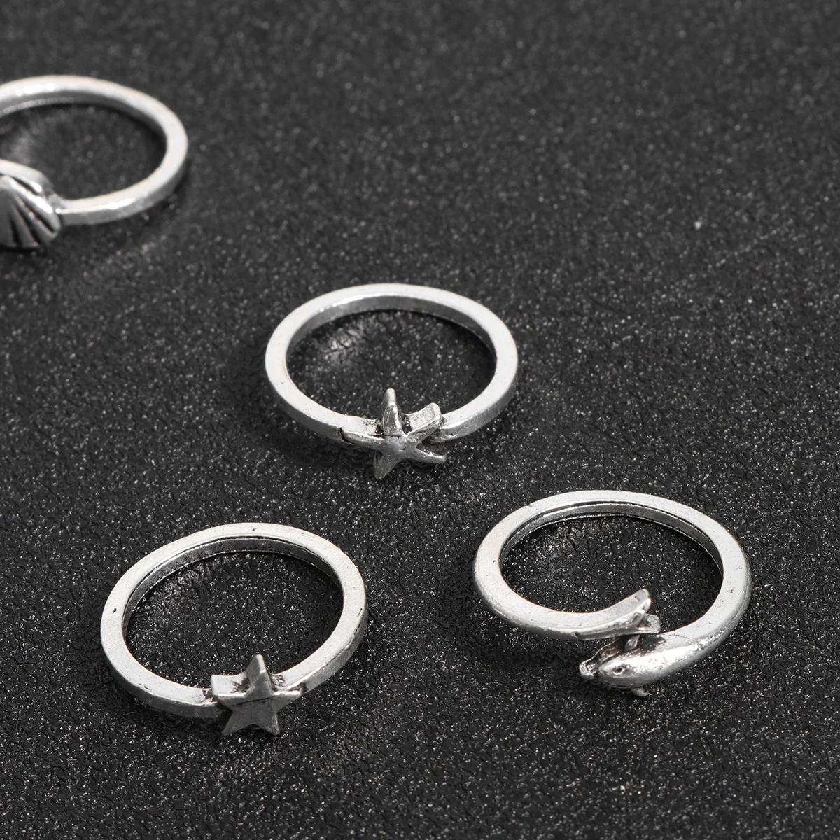 

Ring Set Rings Knuckle Finger Vintage Silver Ocean Alloy Gifts Sets Stackable Retro Joint Accessories Sliver Jewelry Metal
