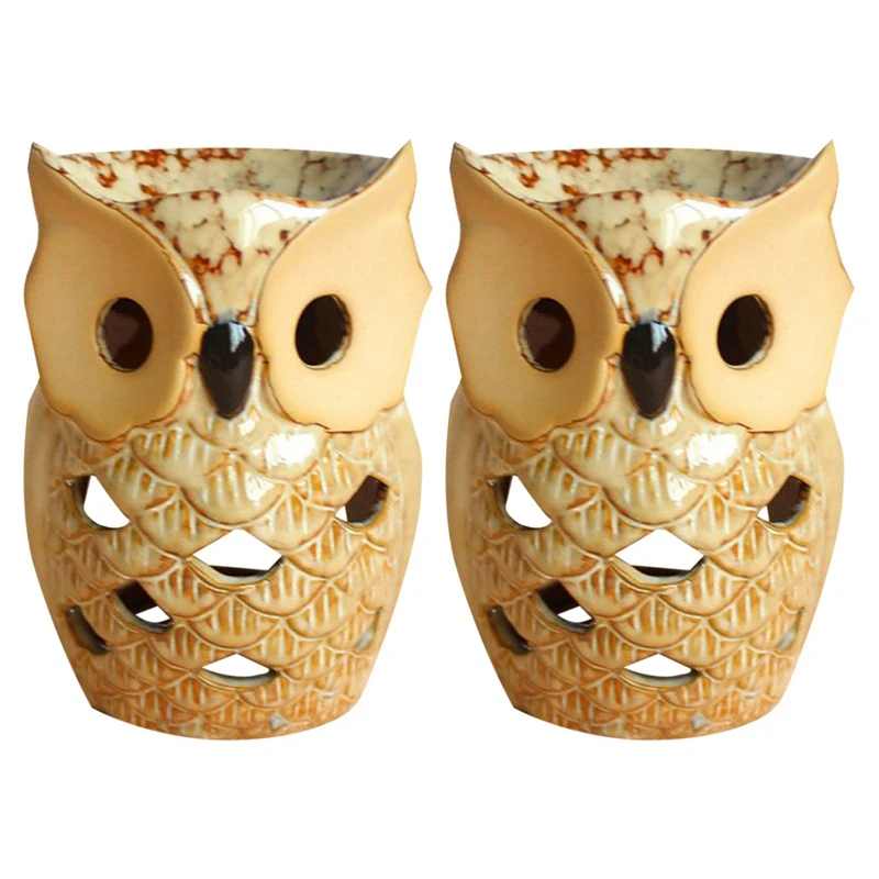 

2 шт. Декор Совы-статуя Совы подсвечник с мерцающим подсвечником, полка, декор для камина, фигурки домашний декор