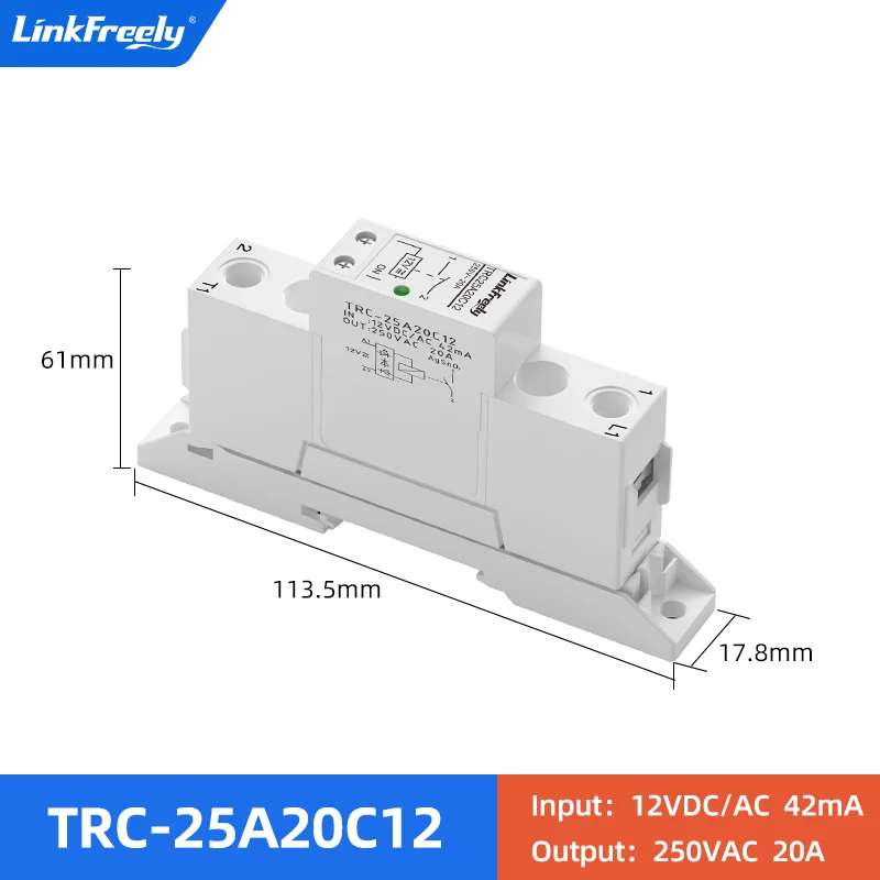 

Реле высокой мощности TRC-25A20C24, вход на Din-рейку, 24 В постоянного тока/переменного тока, 20 А, выход 250 В переменного тока, 20 А, электромагнитный контактный релейный модуль управления