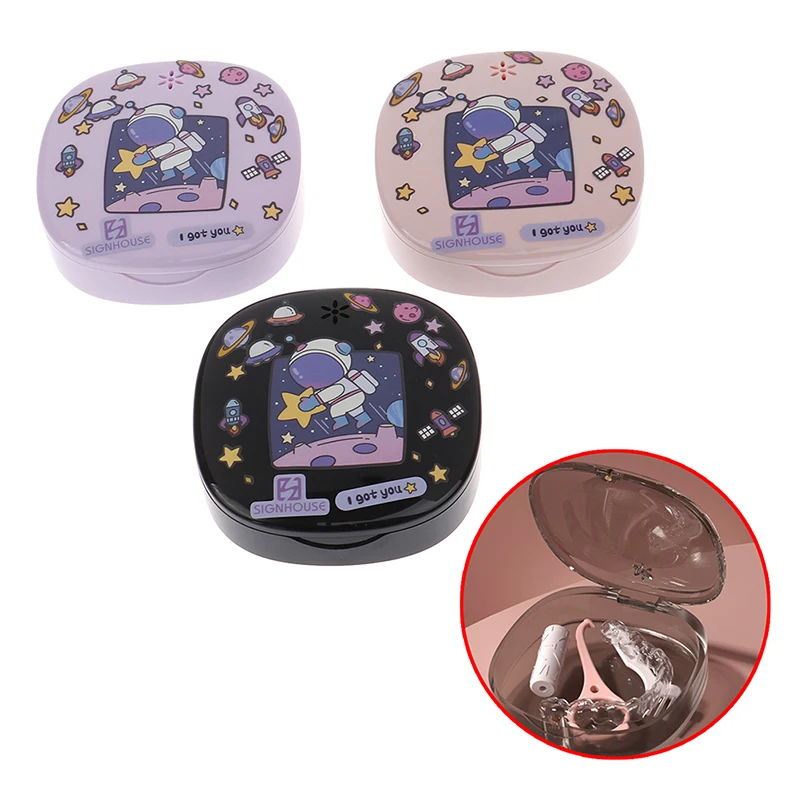 

Tooth Storage Box With Mirror Oval Denture Storage Orthodontic Retainer Box Portable Molar Braces Box Tooth Box Kids