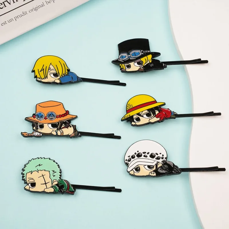 Фото Цельная обезьяна-D-Luffy Roronoa Zoro, милая заколка для волос с героями мультфильмов, хорошая цена, модная индивидуальная заколка для челки, аксессуары для волос, подарки №2