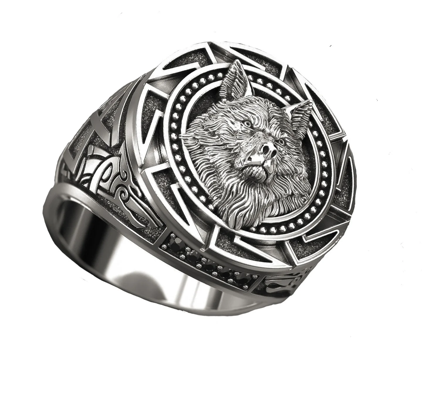 

Gothic Viking Warrior Wolf Head Ring Men's Finger Ring Vintage Celtic Wolf Totem Ring Men's Punk Style Birthday Jewelry Gift