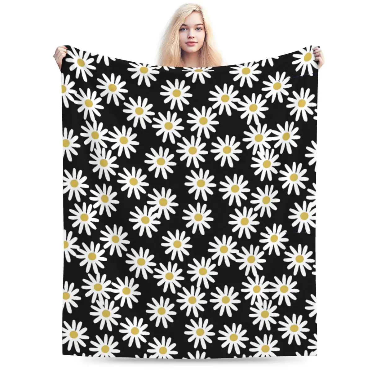 

Love Daisy Floral Soft Flannel Throw Blanket for Couch Bed Sofa Cover Blanket Warm Blankets Travel Blanket