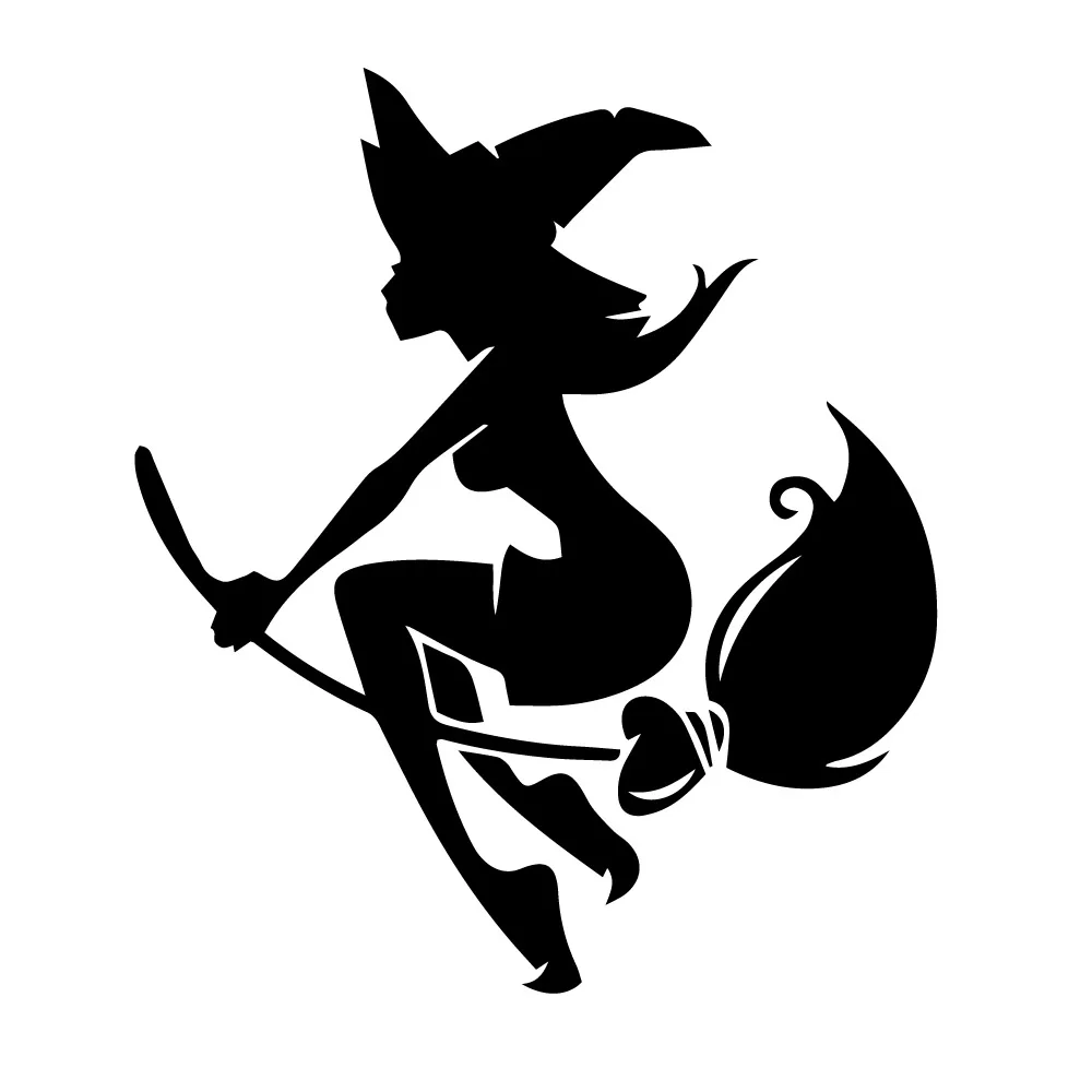 

Diy Witch Girl виниловые наклейки на машину Decal для зеркала заднего вида автомобиля, крышки двигателя, украшения окон