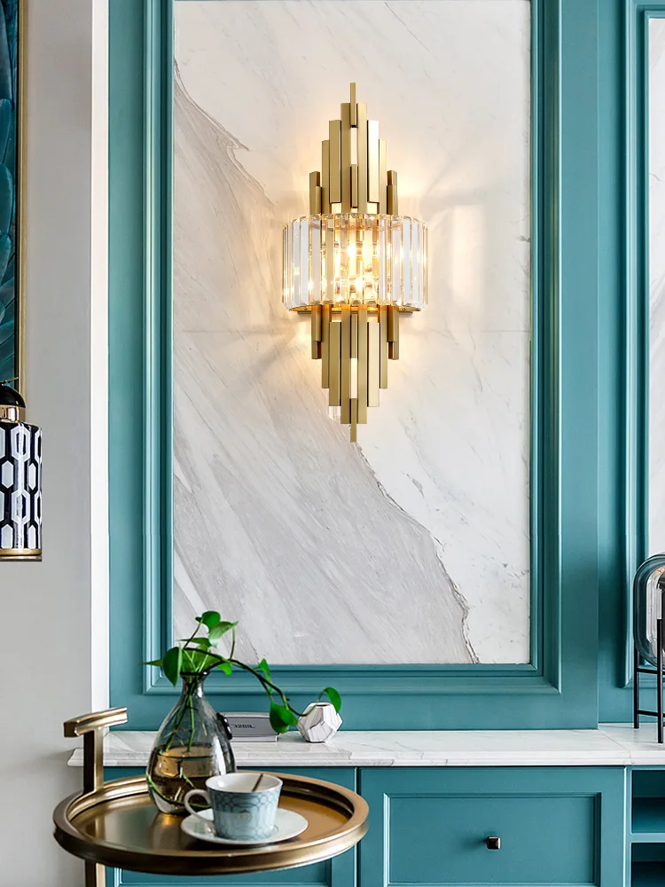 

Bright Crystal LED Wall Lights For Living Room Hall Bedroom Loft Home Hotel Modern Gold luxury Decoration Sconce Indoor Fixture