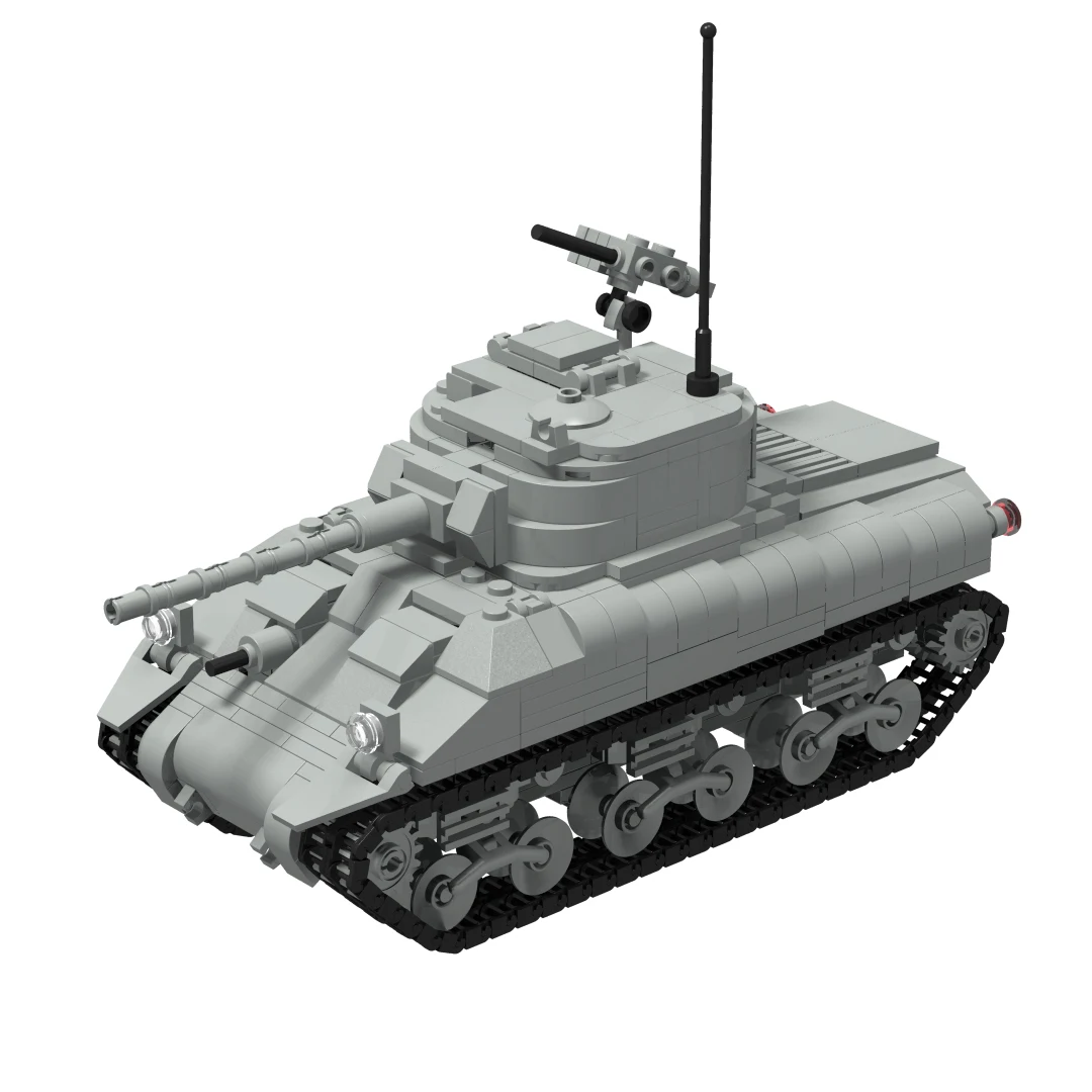 

ww2 M4A1 Military Weapon Tank Building Blocks Toy with 3 Soldier Figures Assemblable Model moc Toy Brick Children Gift 843pcs