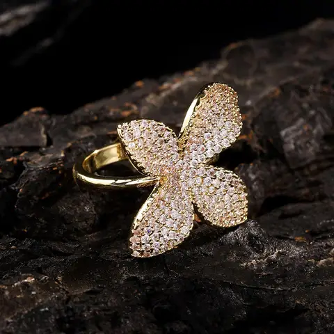ZAKOL индивидуальный дизайн с лепестками для женщин, кольцо с цирконом, медный микронабор, модные темпераментные ювелирные аксессуары, женские аксессуары