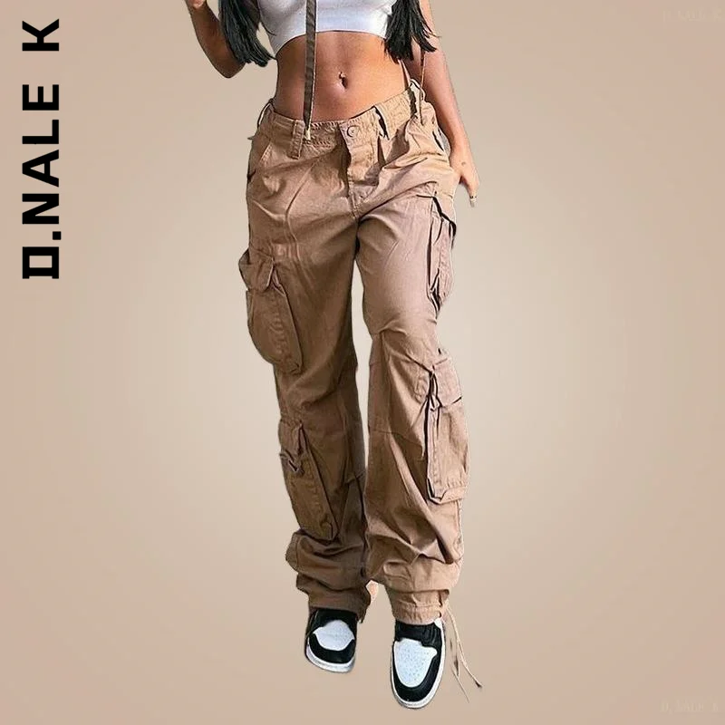 

D.Nale K 2022 Spring Cargo Pants Women's Baggy Pants Streetwear Fairycore Trousers Vintage Casual Loose Sweatpants