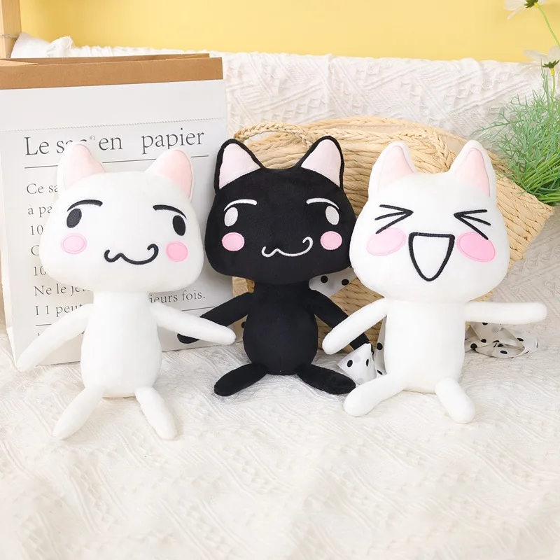 

Rytanda Black Toro Inoue Cat Plush Toys Soft Stuffed Kittens Kawaii Animal Doll for Girls Kids Plushies Christmas Birthday Gift