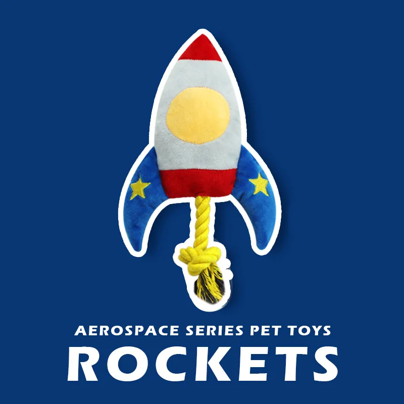 

Dog Toy Molars Bite-resistant Rope Knot Creative Rocket Sound Throw Self-healing Artifact Pet Toys Dog Supplies