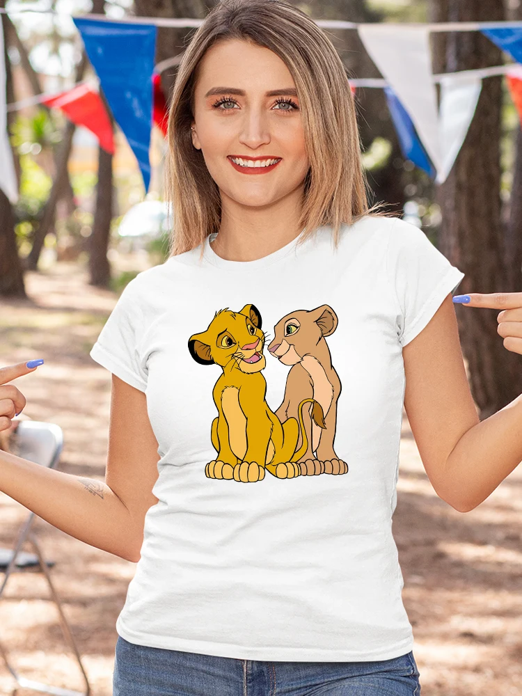 

Nala and Simba Couple T Shirt Unisex Clothes The Lion King Summer Top Short Sleeve Disney 90S Streetwear Harajuku Ropa Mujer