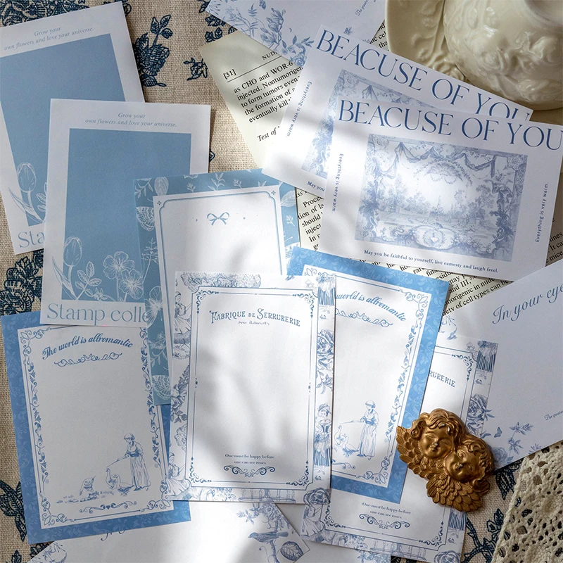 

80Sheet Blues Art Scrapbooking Papers DIY Journal Album Label Paper Card Making Collage Diary Background Material Paper Supplies