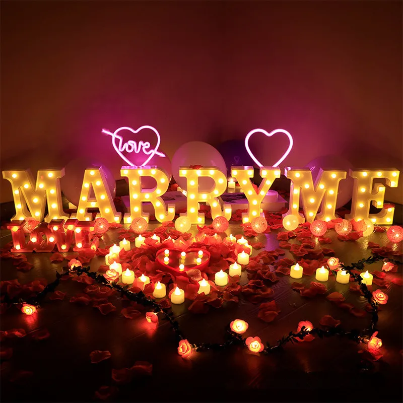 

LED Alphabet Letter Lights Night lights Luminous Number Lamp Night Light for Home Wedding Birthday Party Decoration Bedroom Gift