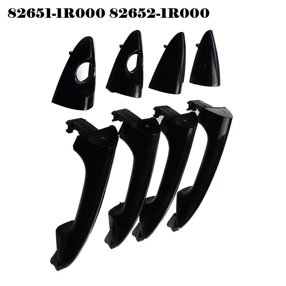 

4PCS Black Plastic Exterior Door Handles For Hyundai Accent 2012-2016 #82651-1R000/ 82661-1R000 Direct Replacement Plug-and-play