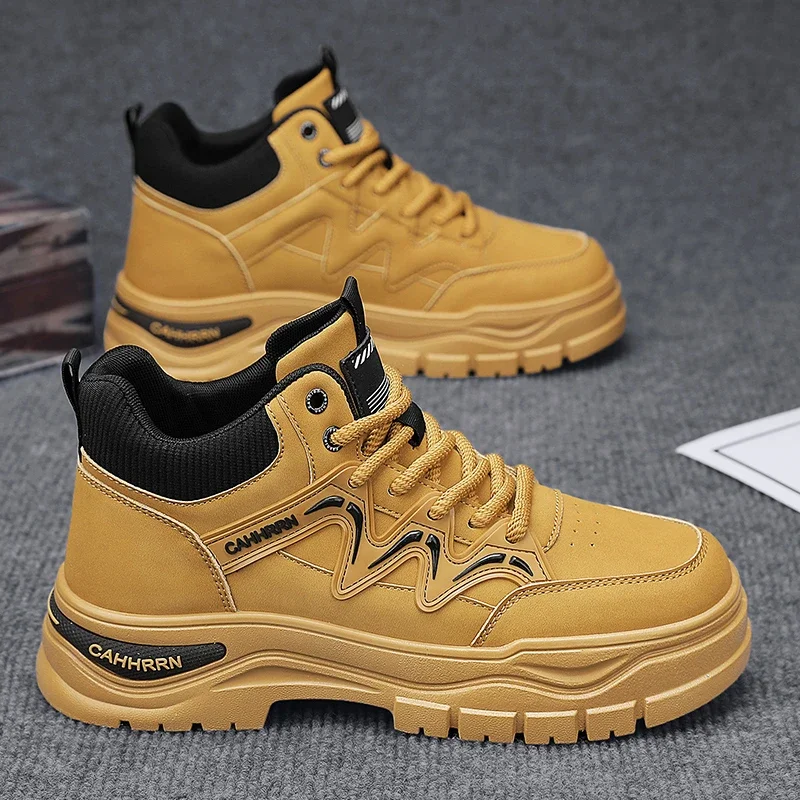 Зимние ботинки мужская повседневная обувь кожаные ковбойские тактические Челси