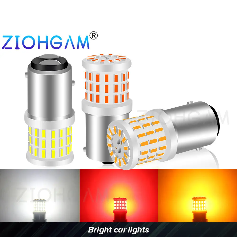 

ZIOHGAM 1x 57SMD Ceramics BAU15S PY21W 1156 R5W R10W BA15S P21W 1157 BAY15D P21/5W Led Bulb Brake Reverse Signal Lamp Car Light