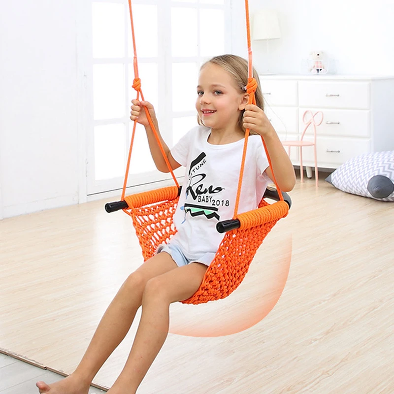 

Outdoor Garden Swing Chair Kids Hanging Seat with Height Adjustable Ropes Indoor Outdoor sillas Rainbow Curved Board Swing