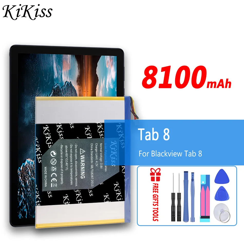 

Мощный аккумулятор KiKiss 8100 мАч для Blackview Tab 8 Tab8