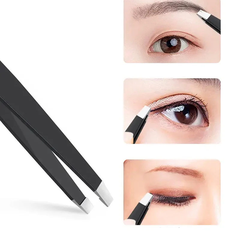 

4pcs/set Stainless Steel Eyelash Tweezers Professional Eyelash Extension Eyebrow Hair Removal Supply Pack
