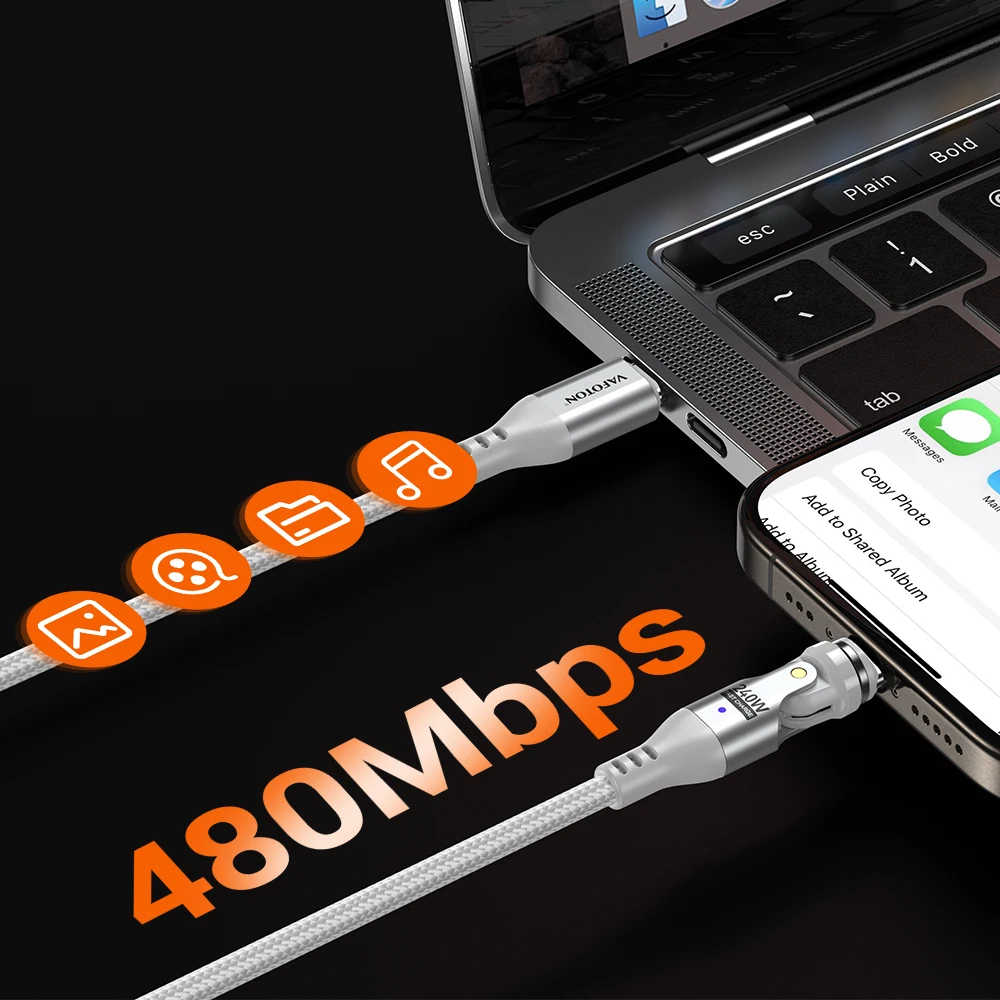 AUFU 5A 240W Magnetic USB C to Type Cable PD3.1 Super Fast Charging for iPhone 16 15 Pro Max MacBook Laptop Samsung Xiaomi