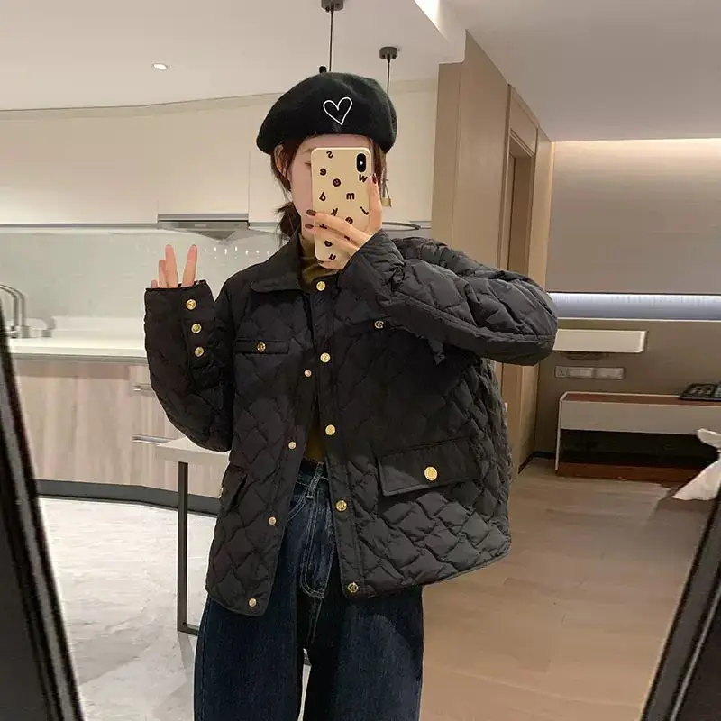 Women 2023 New Winter Korean Style White Duck Down Coats Fashion Ladies Casual Loose Solid Long Sleeve Jackets Clothing C73