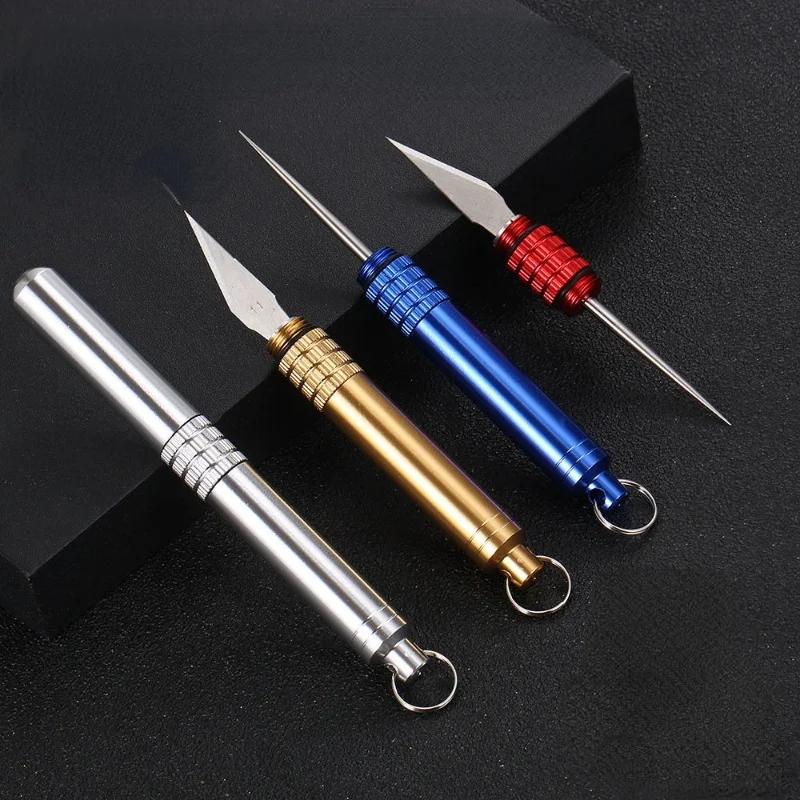 

Portable 304 Stainless Steel Knife Toothpick Set Gift Self-defense Cutting Tool Dental Floss Artifact Fruit Pick Knife Carry-on