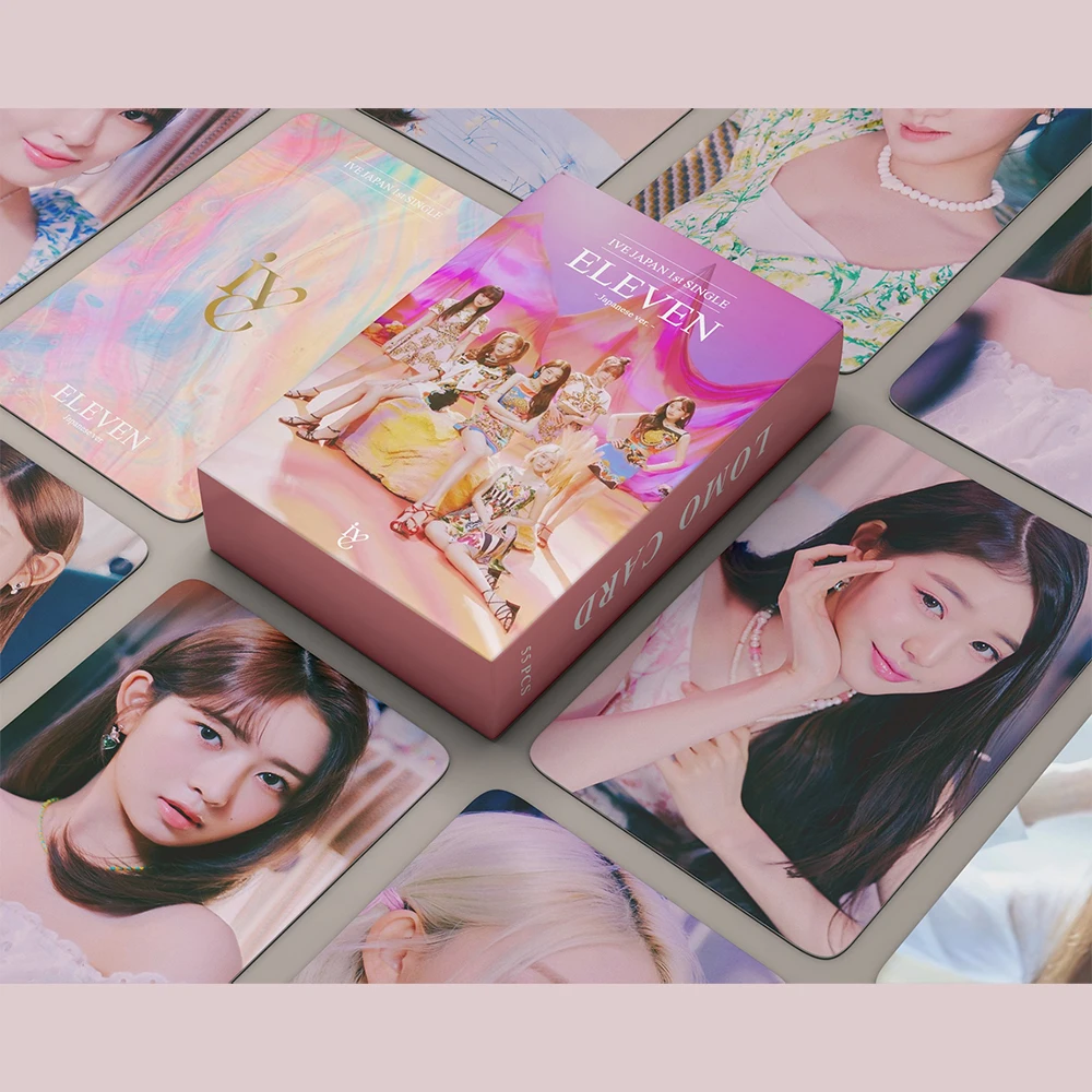 

55 шт., альбом KPOP IVE в японском стиле, одиннадцать фотооткрыток в коробке, двухсторонние ломо-карты, WonYoung LEESEO LIZ Gaeul коллекции фанатов