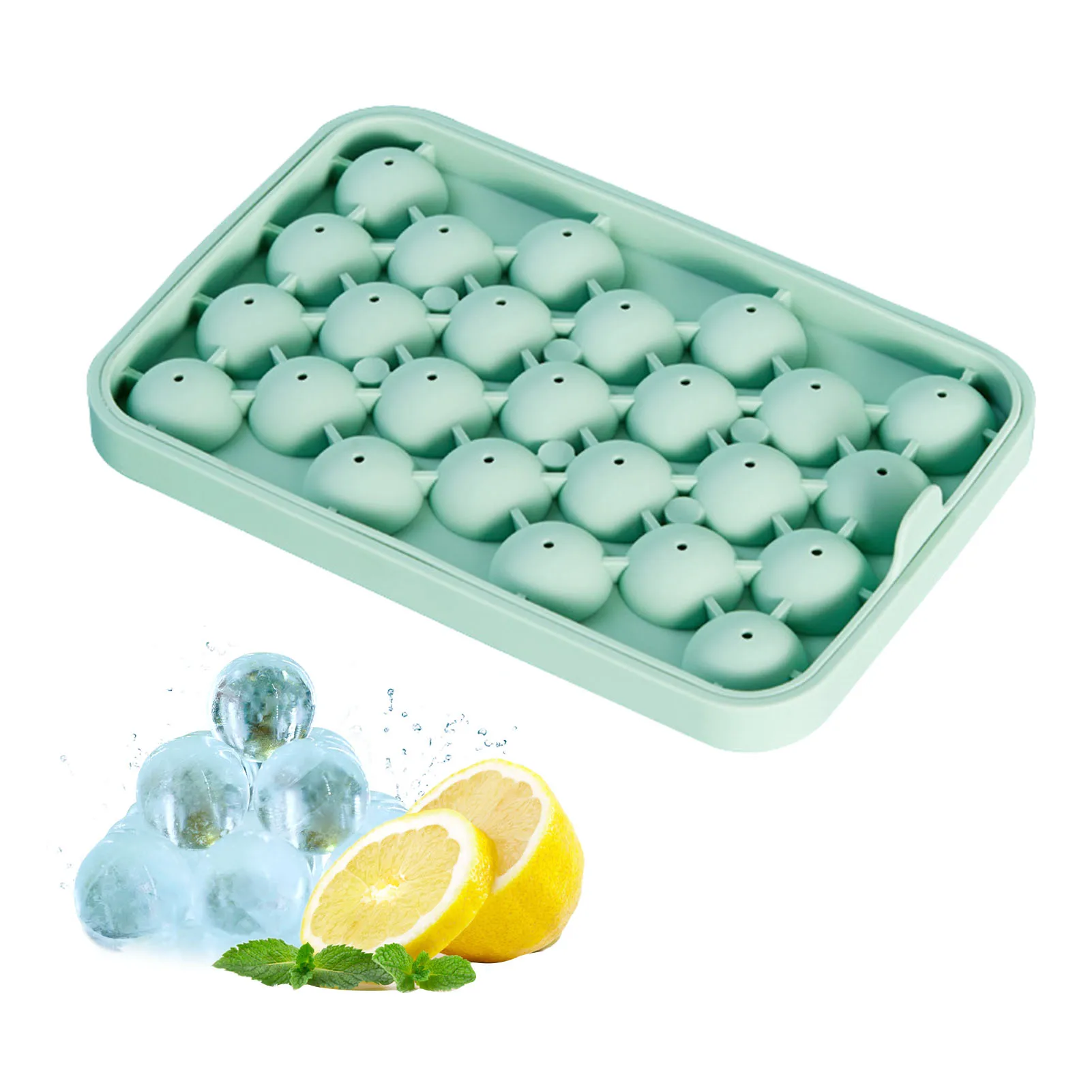 

Round Ice Cube Trays Round Ice Cube Mold25-grid Round Ice Cube Tray With Lid For Freezer Mini Circle Ice Cube Tray Making Sphere