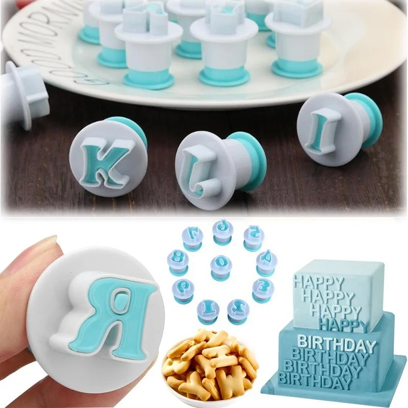 

10/26pcs Baking Pastry Mold Letter Fondant Cookie Cutter Upper&Lowercase Alphabet and Number Cake Decoration Toolsmoule silicone