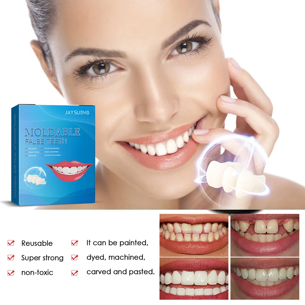 

Temporary Tooth Repair Kit False Teeth Solid Glue Denture For Missing Broken Teeth Moldable Tooth Filling False Teeth Tool
